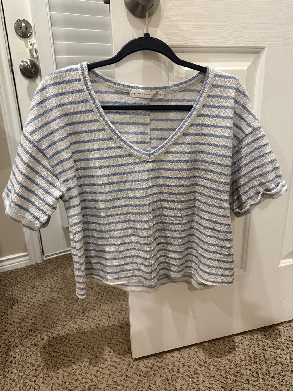 Striped crop top blouse
